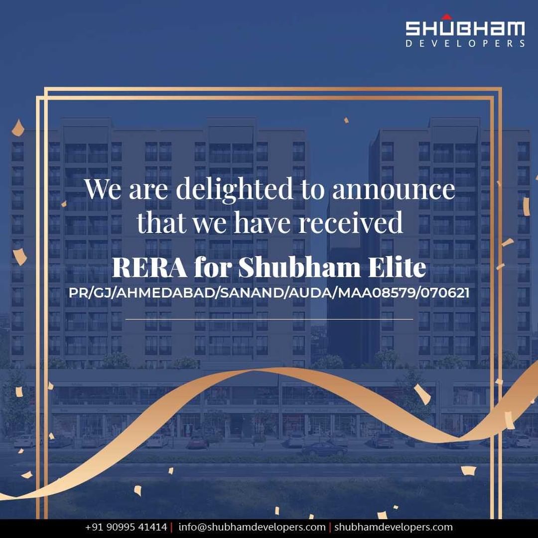 #ShubhamElite is RERA APPROVED! Book your happy-abode now.

#ReraApproved #SanandAhmedabad #Sanand #ComingSoon #ShubhamDevelopers #RealEstate #Gujarat #India