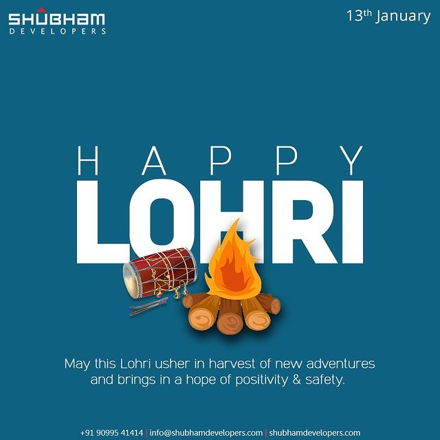 May this Lohri usher in harvest of new adventures and brings in a hope of positivity & safety. 

#HappyLohri #Lohri #Lohri2022 #HappyLohri2022 #SpreadHappiness #ShubhamDevelopers #Gujarat #India #Realestate