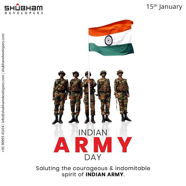 Saluting the courageous & indomitable spirit of INDIAN ARMY.
#IndianArmy #IndianArmyDay #JaiHind #IndianArmyDay2022
#ShubhamDevelopers #Gujarat #India #Realestate