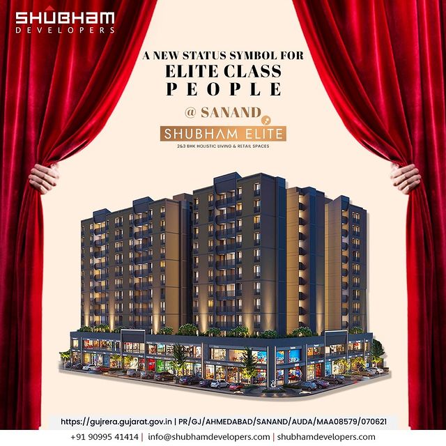 A one-of-a-kind project, made for the Elite class! Shubham Elite promises modern living spaces that cater to all your futuristic requirements.
Experience 2 & 3 BHK Holistic Living & Retail Spaces at Sanand.

#Shubhamelite #shubhamDevelopers #RERAApproved #Sanand #Business #Location #Desirablebusinessaddress #Office #showroom #Officespace #Retail #Realestate #Property #Gujarat