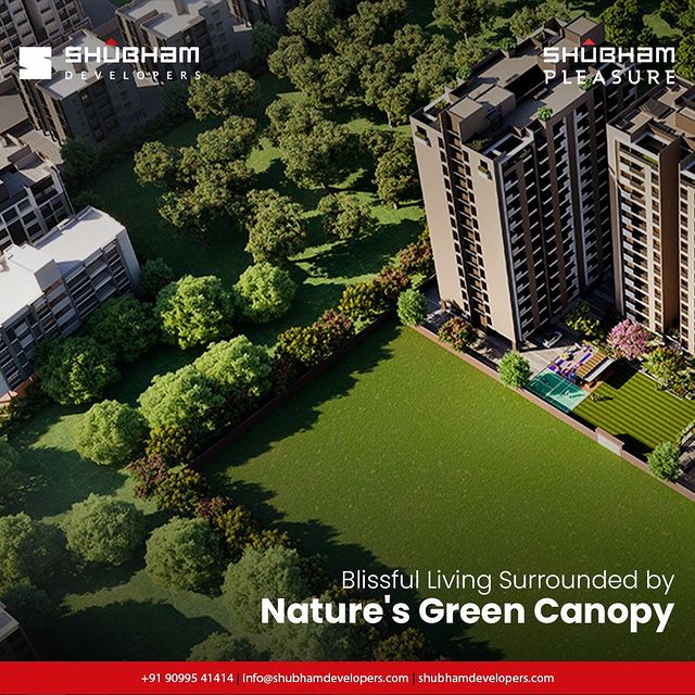 Living in a home surrounded by nature benefits you extensively. 
It enhances your physical and mental well-being, helps in reducing the daily stress and most importantly,

The quality of the air you breathe in is cleaner & fresher.

#ShubhamDevelopers #ShubhamPleasure #LifestyleOfPleasure #Pleasure #Amenities #Happyliving #Familytime #ComingSoon #Happiness #Luxury #Realestate #Property #Gujarat #India