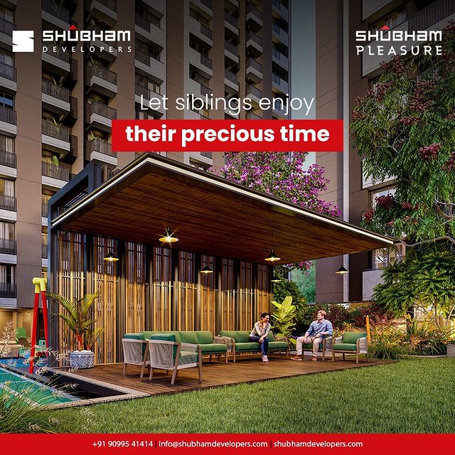 Each sibling has a unique story to share with each other. We are offering multiple spaces where you can socialize and spend your valuable time with your loved ones.

#SiblingsBonding #NatureBliss #Gazebo #ShubhamPleasures #Shubham #ShubhamGroup #ShubhamDevelopers #Sanand