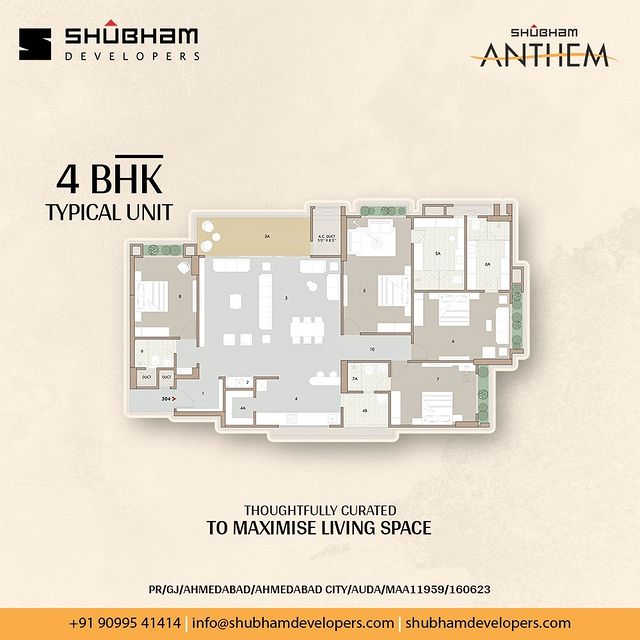 Discover the epitome of spacious living in our thoughtfully curated 4BHK floor plan. 

Here, every inch is meticulously designed to maximize your living space, ensuring luxury meets functionality seamlessly.

#4bhk #4BHKHomes #FloorPlan #Space #SpaciousHomes #realestate #DreamHome #apartments #amenitiesatAnthem #ShubhamAnthem #Shela #Ahmedabad #Gujarat