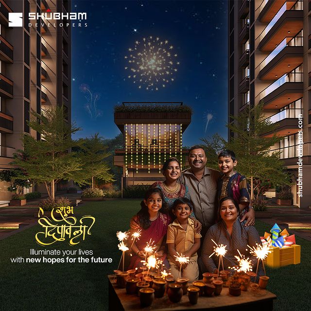 Radiate the brilliance of endless possibilities this festive season. 
Let the glow of newfound dreams light up your path, guiding you towards a brighter tomorrow. 🌟✨ 

#diwali #india #festival #happydiwali #love #diwaligifts #diwali #Shubham #ShubhamGroup #ShubhamDevelopers #Sanand