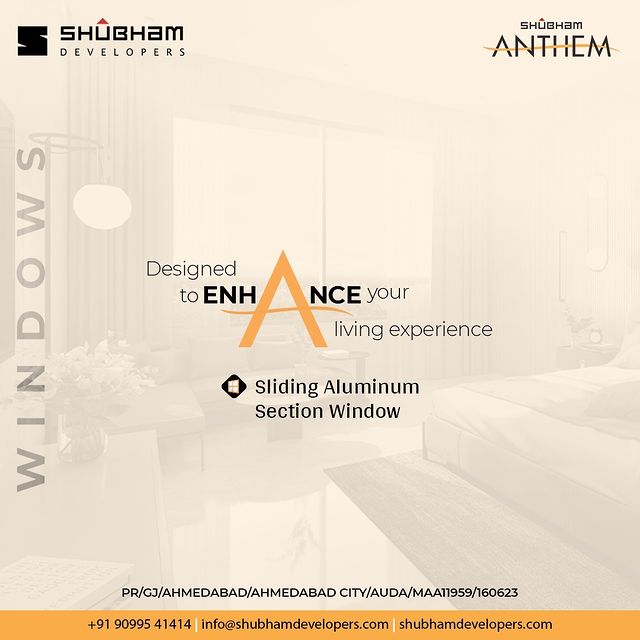 Experience the future of quality living with Sliding Aluminum Section Windows at #ShubhamAnthem 

✓ Seamlessly blend the outdoors with your indoors
✓Enhance your home's aesthetics with sleek, modern design
✓ Minimal upkeep for long-lasting, durable windows
✓ Maximum Natural Light
✓ Noise Reduction
✓ Ensure your family's safety with robust window features
✓ Customize your windows to match your unique taste
✓ Contribute to a greener future with sustainable materials
✓ Invest in lasting quality for your home's future

#Windows #architecture #interior #construction #4bhk #4BHKHomes #realestate #property #luxuryliving #apartments #home #realestate #DreamHome #apartments #primelocation #ShubhamAnthem #Shela #Ahmedabad #Gujarat